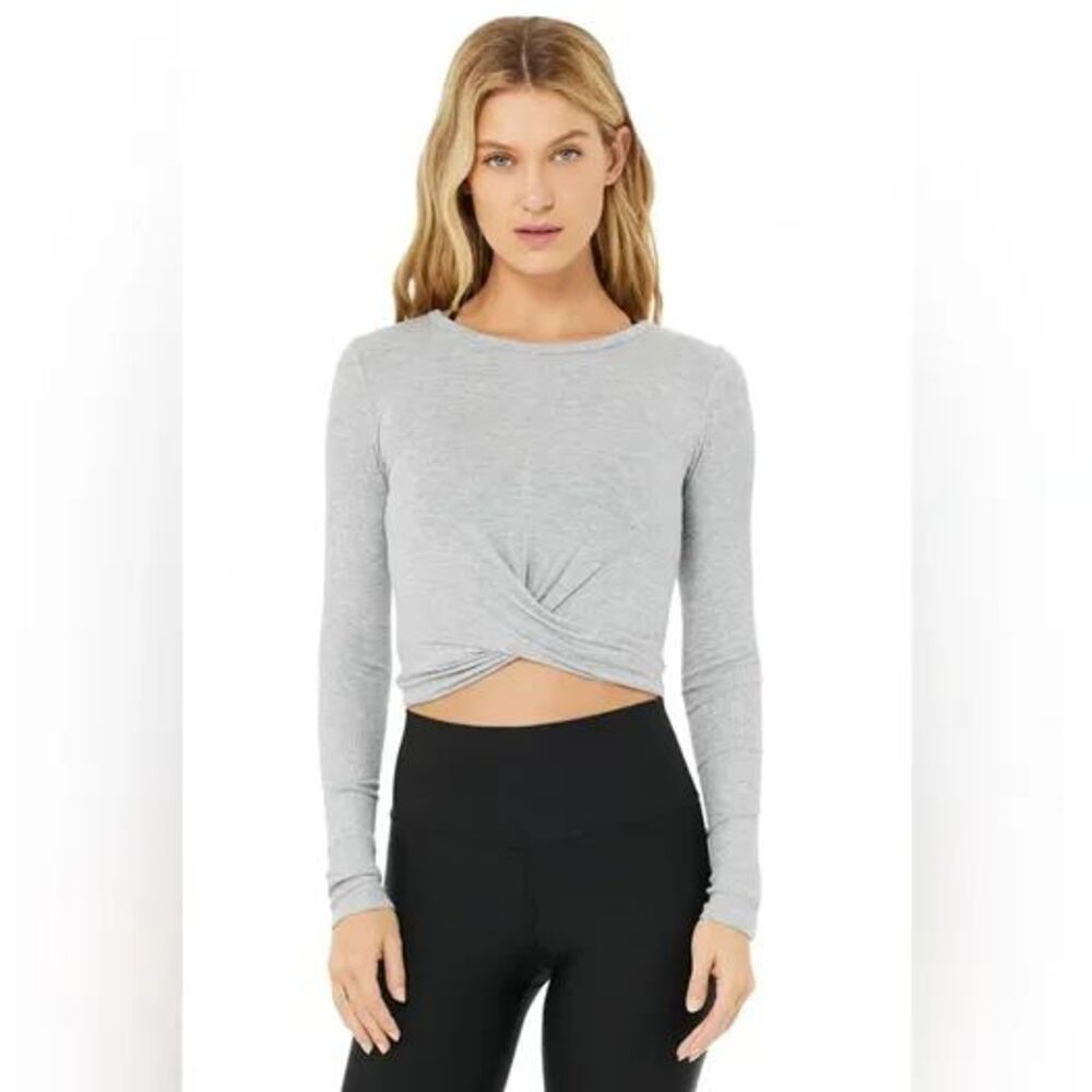 Alo Yoga Cover Long Sleeve Top in Dove Grey Heather
